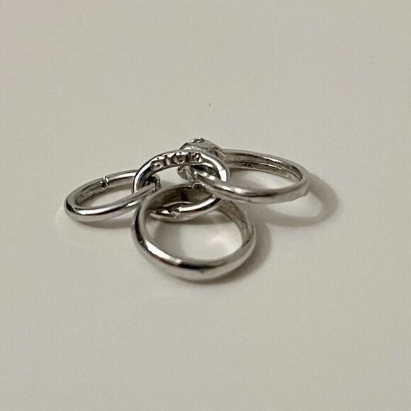Vintage Sterling Wedding Ring and Band Mini Charm - Picture 9 of 15